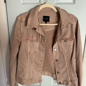 Light pink stretch denim jacket